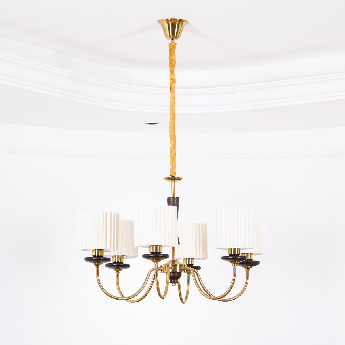 Walnut Copper Chandelier with Dimmable LED
