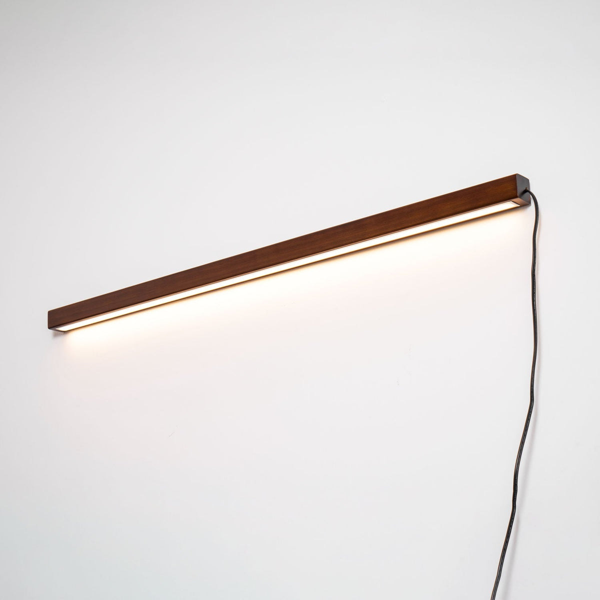 Linear Wood Plug-In Wall Light, Dimmable