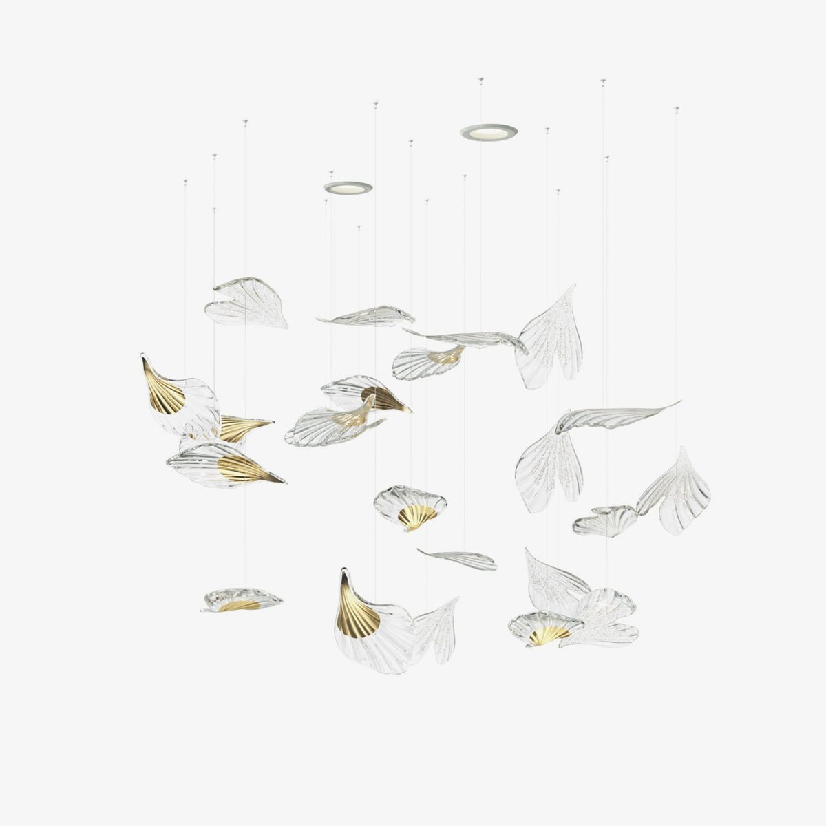 Breezeleaf Modern Chandelier with Adjustable LED Lighting