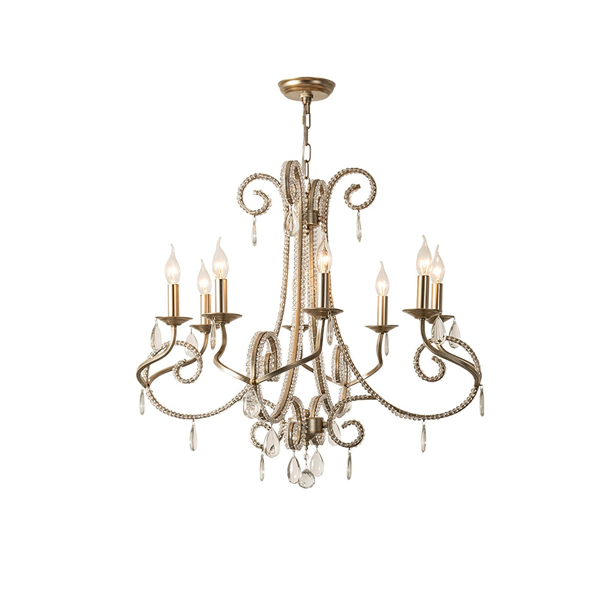 Candle Crystal Chandelier with Sparkling Accents