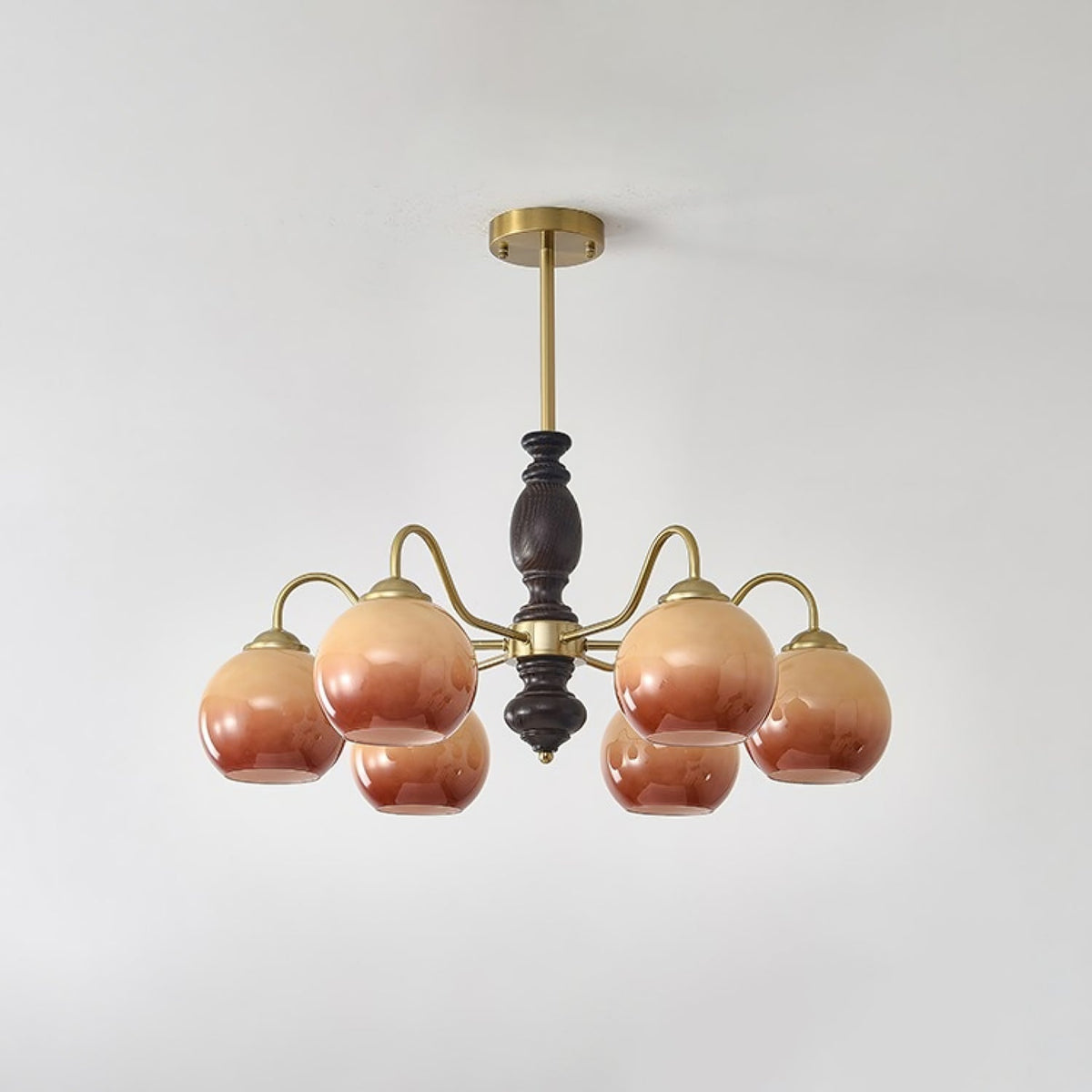Caramel Orb Chandelier with Adjustable Height
