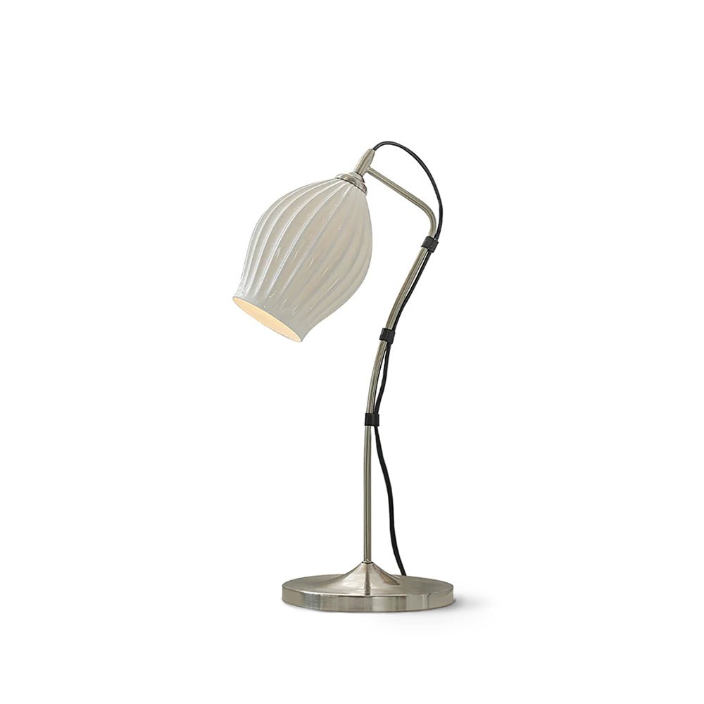 Ceramic Ribbed Table Lamp with Adjustable Brightness