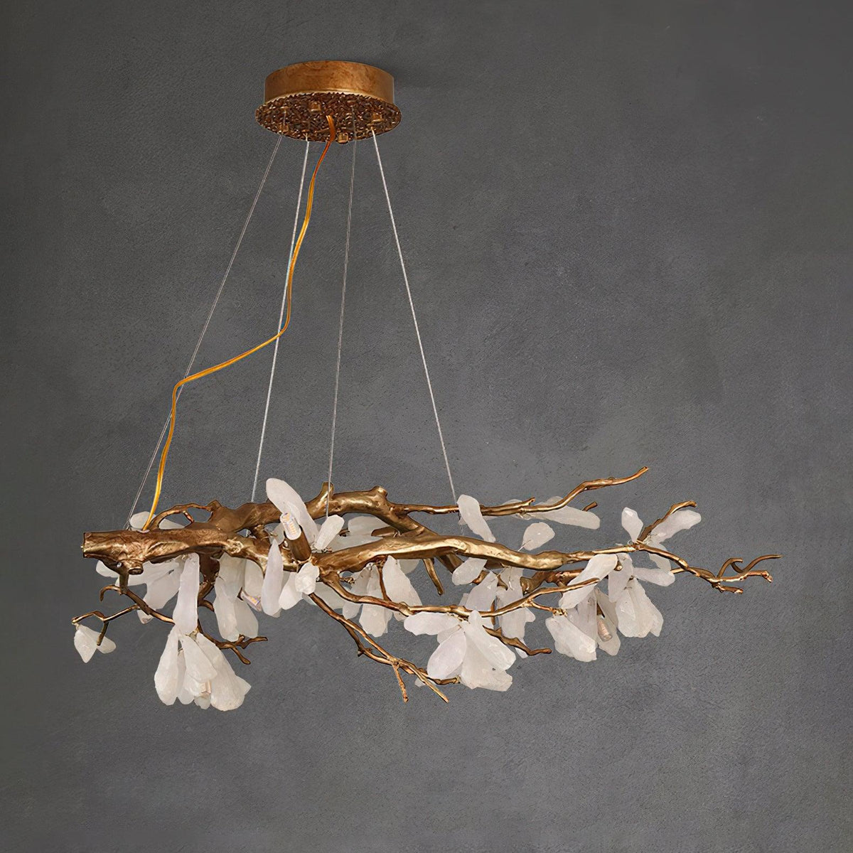 Crushed Natural Stone Chandelier with Adjustable Height