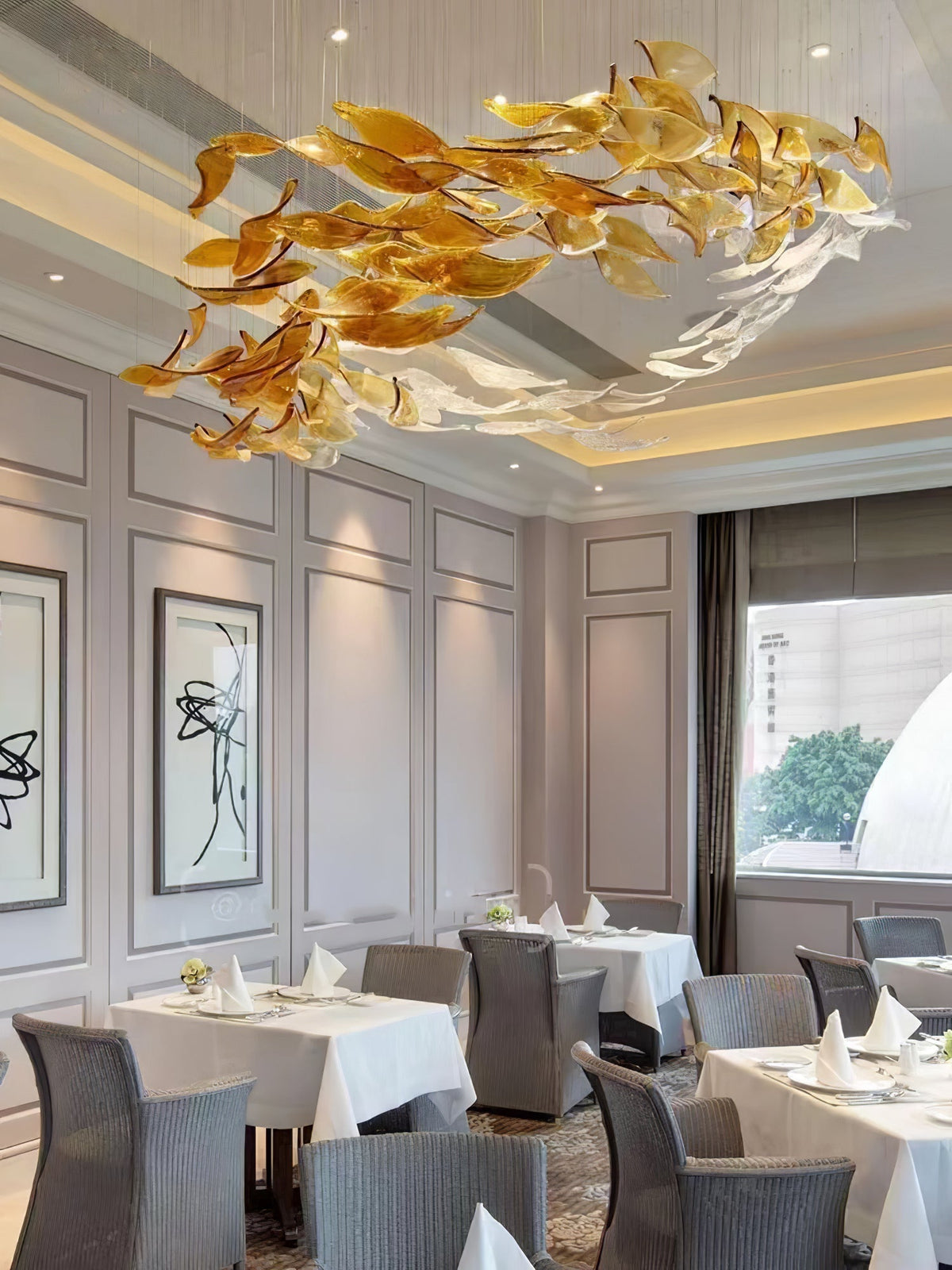 Swaying Leaves Chandelier with Adjustable Height