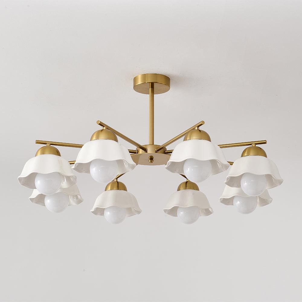 Flower Shade Chandelier with Soft Lighting