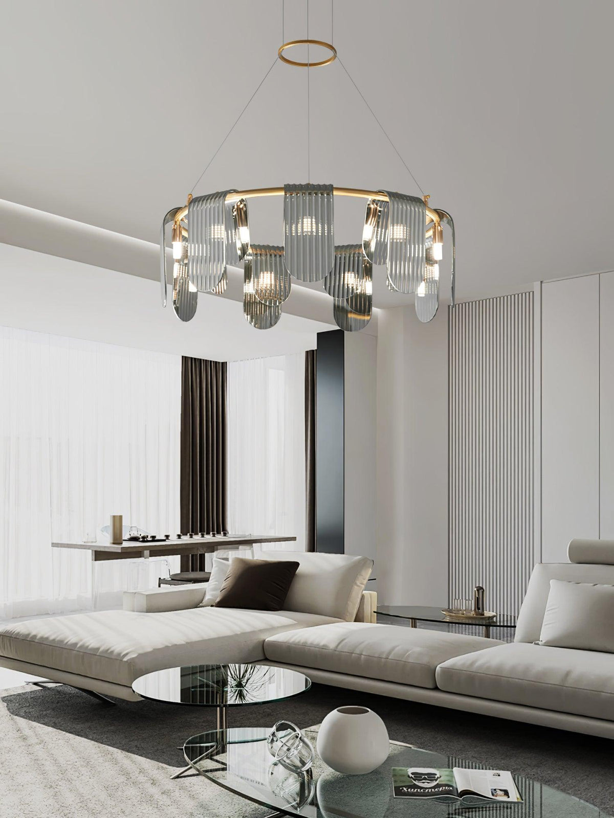 Brass Chandelier with Adjustable Height