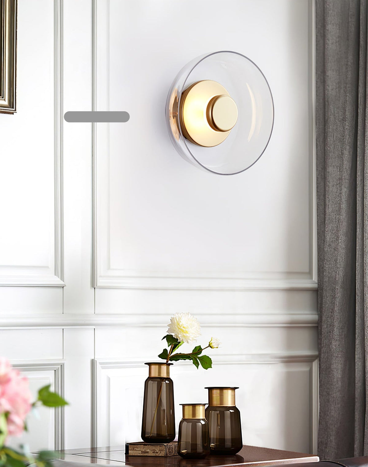 Glass Wall Light with Adjustable Brightness