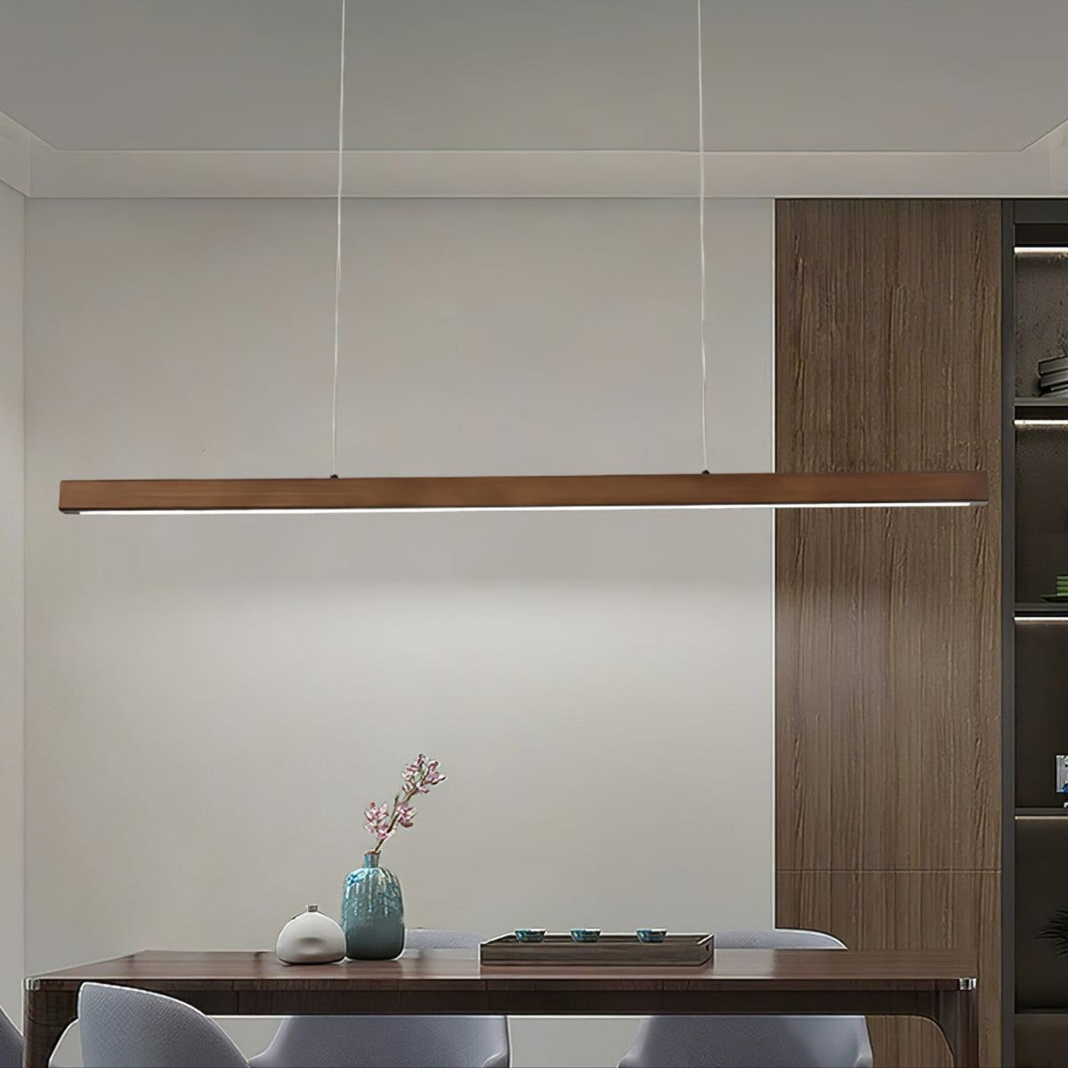 Linear Wooden Pendant Light Position 59