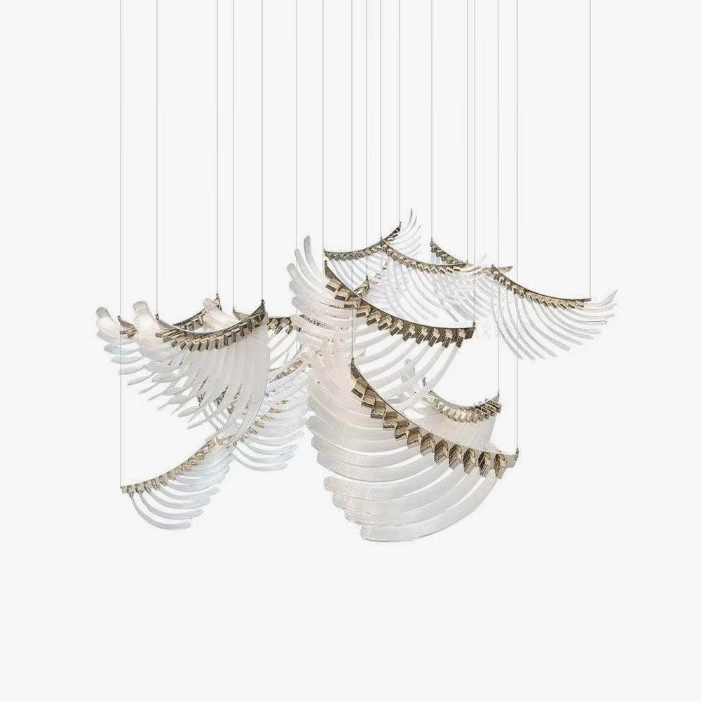 Tiered Palmette Chandelier with Crystal Accents
