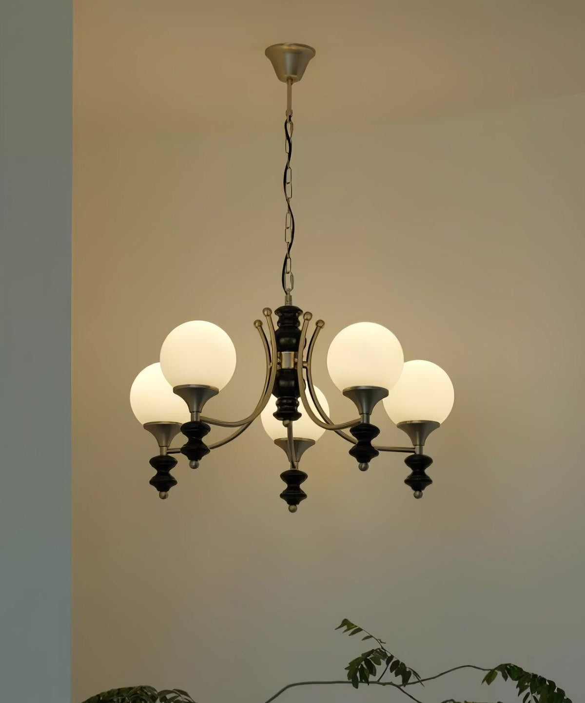 Wooden Chandelier with Adjustable Height