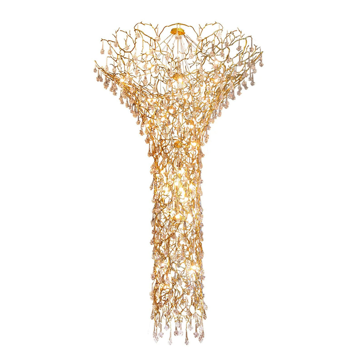 Tree Branch Staircase Chandelier, Rustic Design