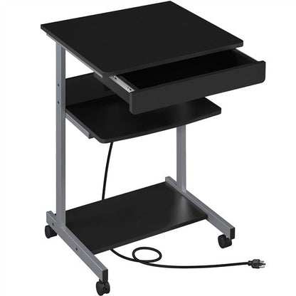 22-Inch Folding Laptop Table with Built-In Power Outlet — side view