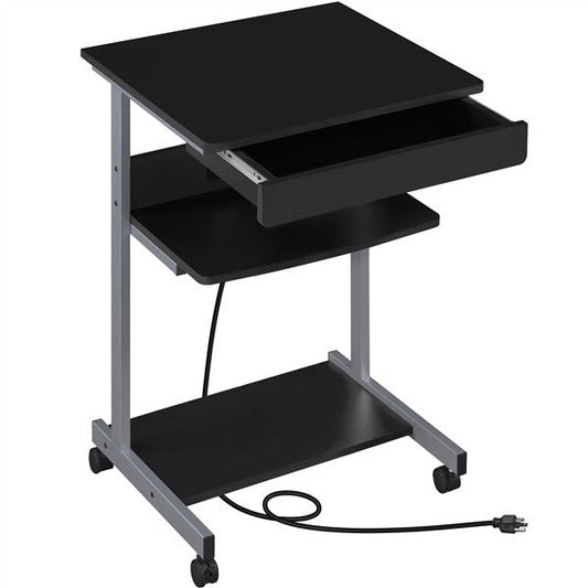 22-Inch Folding Laptop Table with Built-In Power Outlet — side view