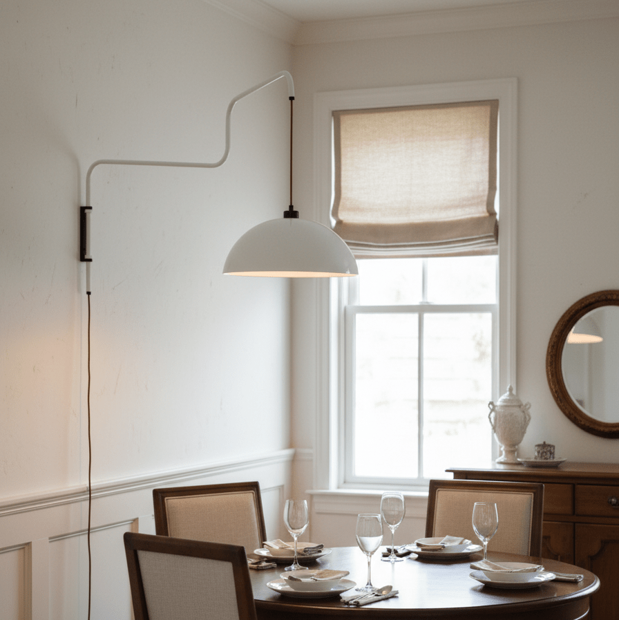 Round Plug-In Wall Lamp with Adjustable Brightness — front view