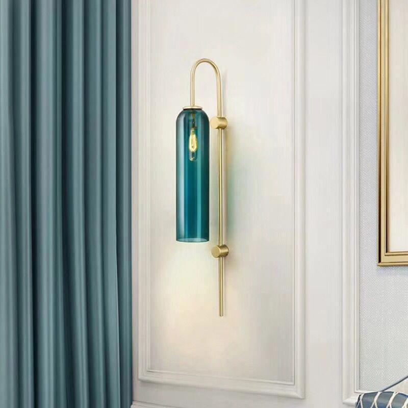 Sleek Glass Wall Lamp, 7 Glass Colors