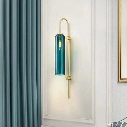Sleek Glass Wall Lamp, 7 Glass Colors