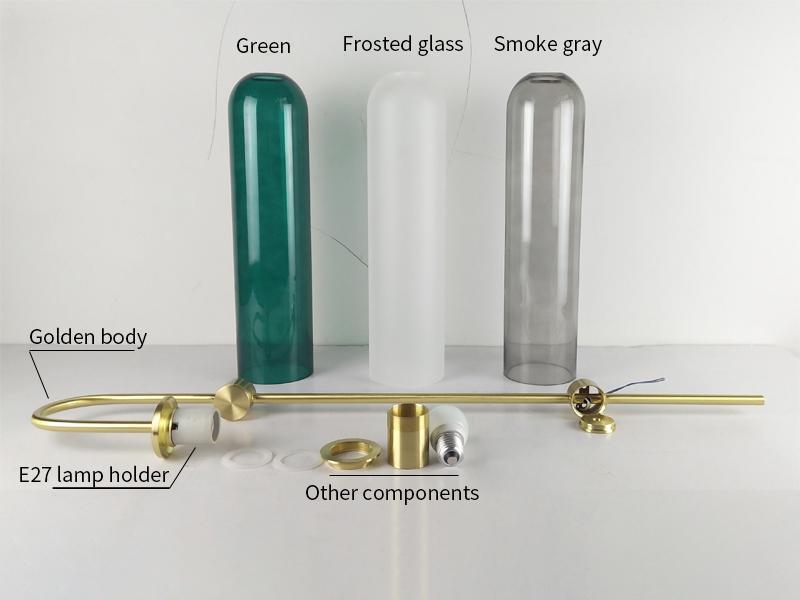 Sleek Glass Wall Lamp, 7 Glass Colors