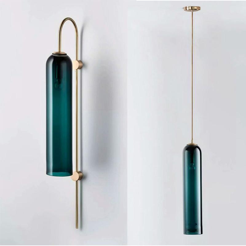Sleek Glass Wall Lamp, 7 Glass Colors