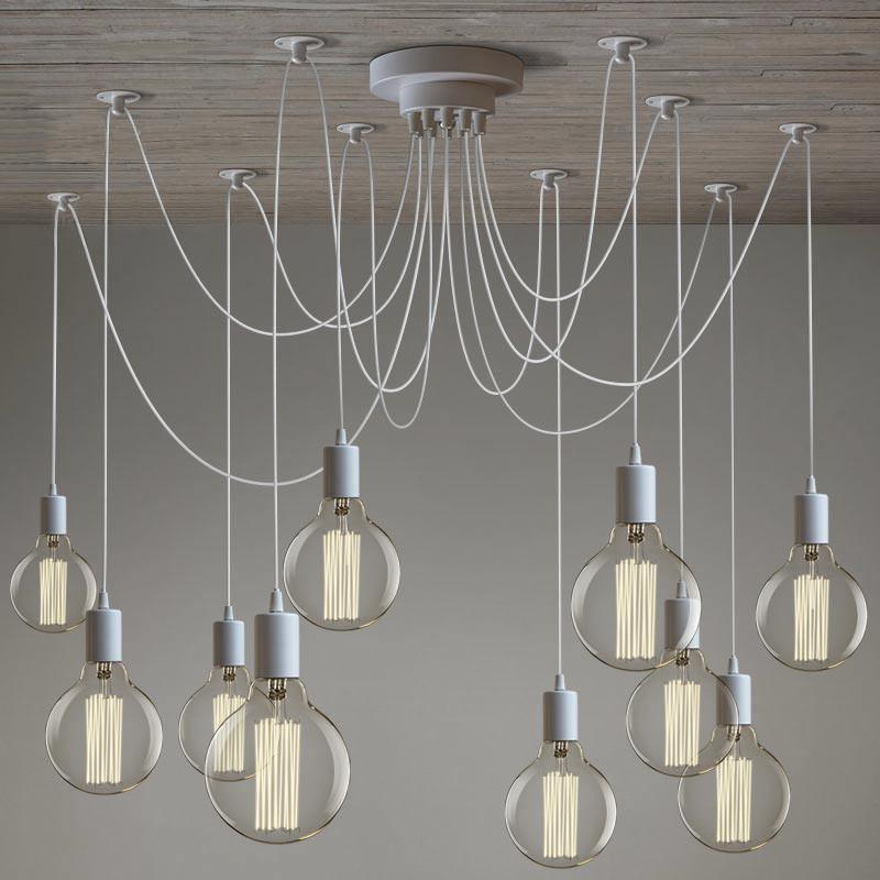 Spider Ceiling Chandelier with Adjustable Arms, LED Compatible — alternate angle
