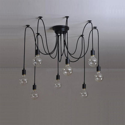 Spider Ceiling Chandelier with Adjustable Arms, LED Compatible — detail view