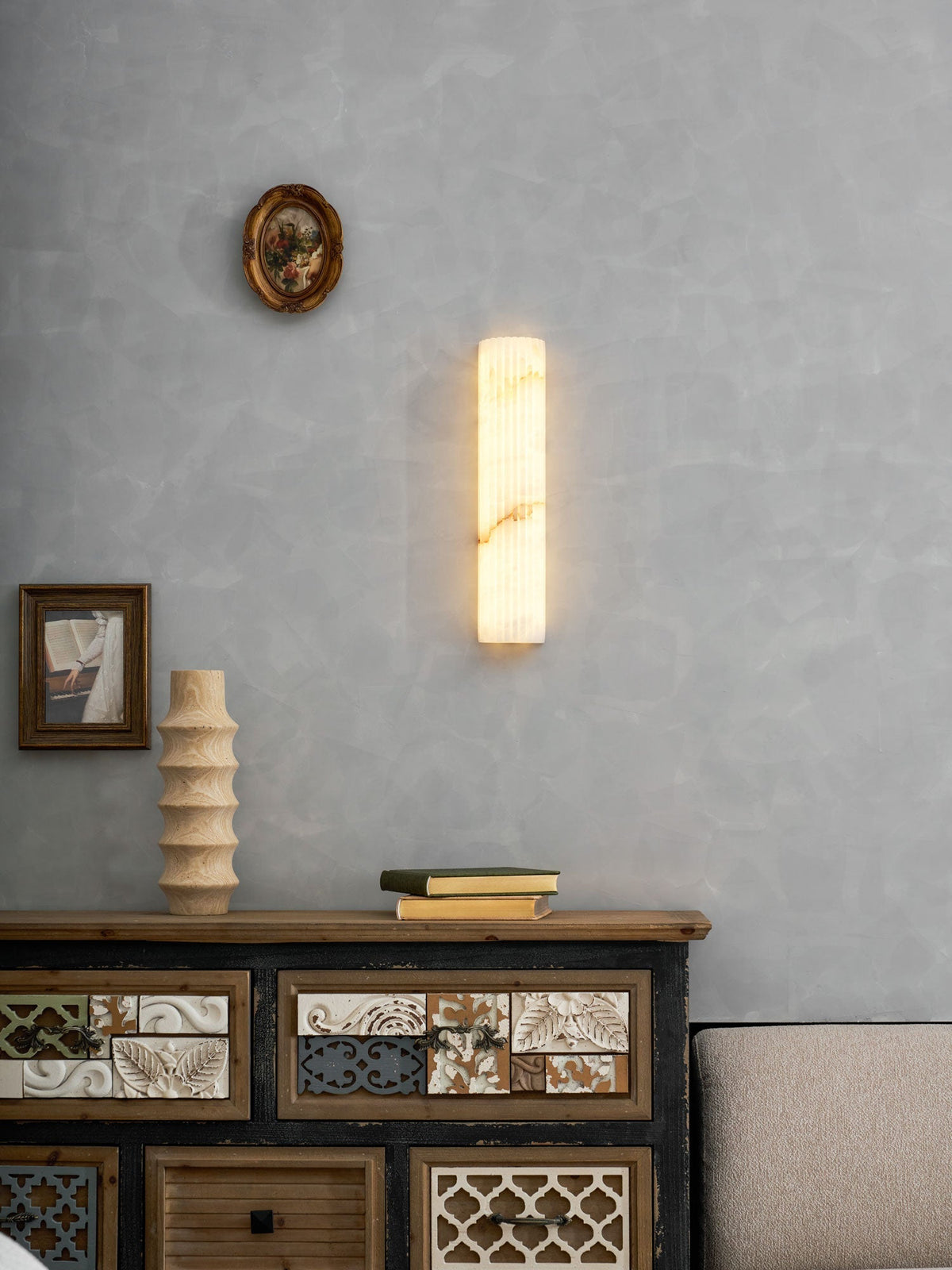 Alabaster Wall Light with Adjustable Brightness
