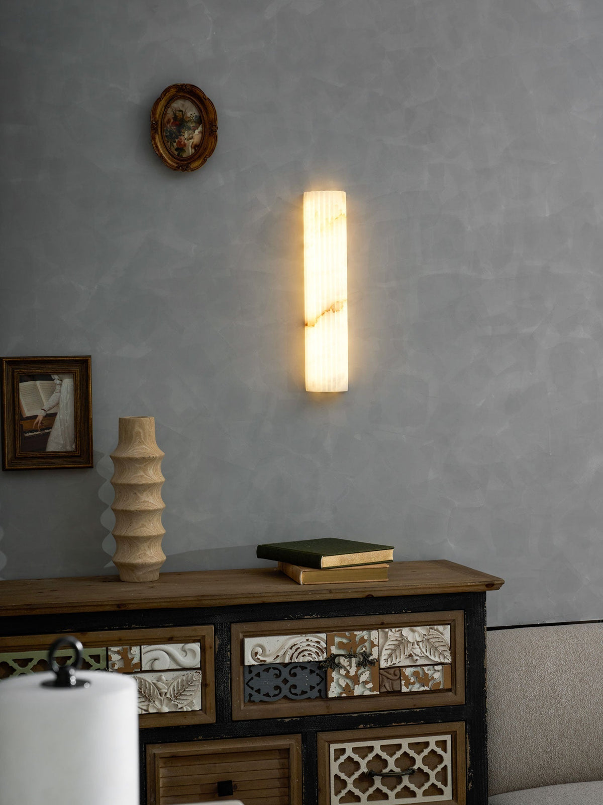 Alabaster Wall Light with Adjustable Brightness