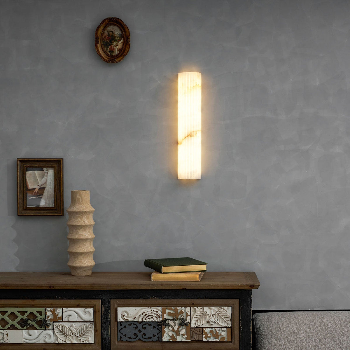 Alabaster Wall Light with Adjustable Brightness