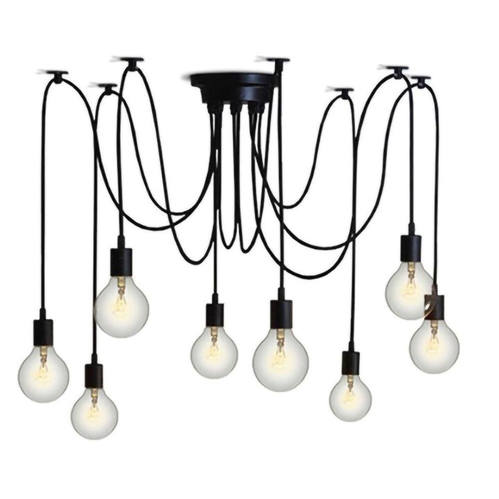 Spider Ceiling Chandelier with Adjustable Arms, LED Compatible — front view