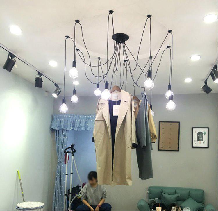 Spider Ceiling Chandelier with Adjustable Arms, LED Compatible — side view