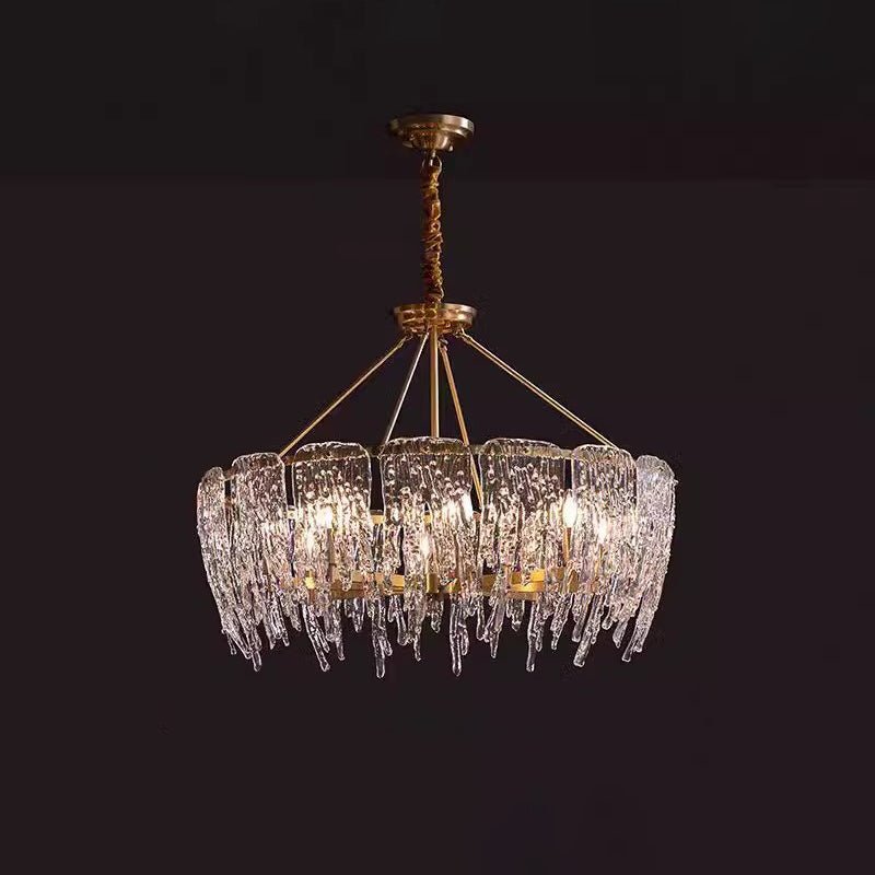 Icicle Glass Chandelier with Adjustable Height — side view