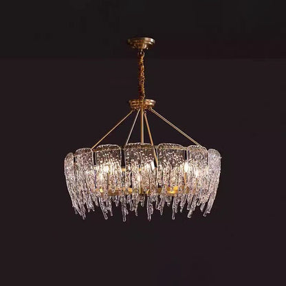 Icicle Glass Chandelier with Adjustable Height — side view