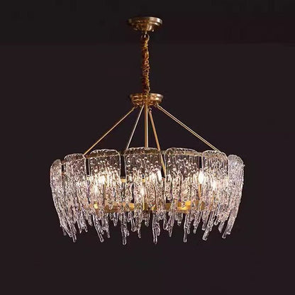 Icicle Glass Chandelier with Adjustable Height — detail view