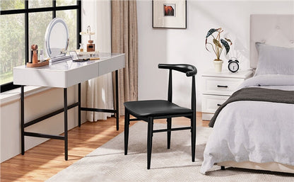 Set of 2 PU Leather Dining Chairs Armless Kitchen Chairs Position 11