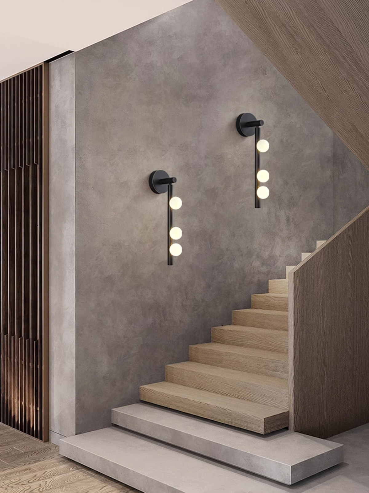 Brass Glass Tube Wall Lamp with Adjustable Lighting