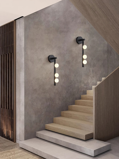 Brass Glass Tube Wall Lamp with Adjustable Lighting