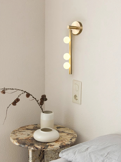 Brass Glass Tube Wall Lamp with Adjustable Lighting