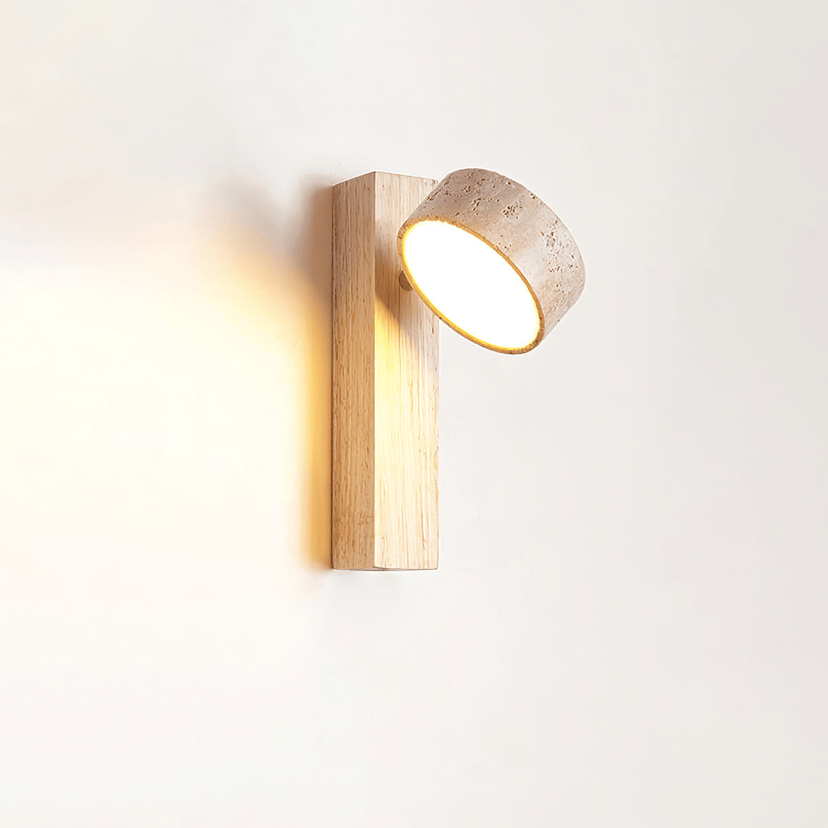 Travertine Beam Wall Lamp, Adjustable LED — detail view