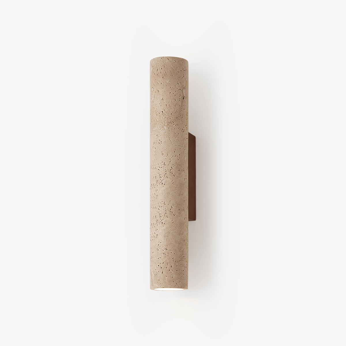Travertine Column Wall Lamp, Adjustable LED — detail view