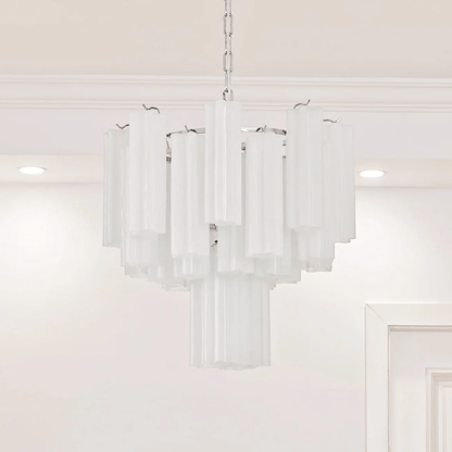 Frosted Glass Tubes Chandelier, Modern Design — side view