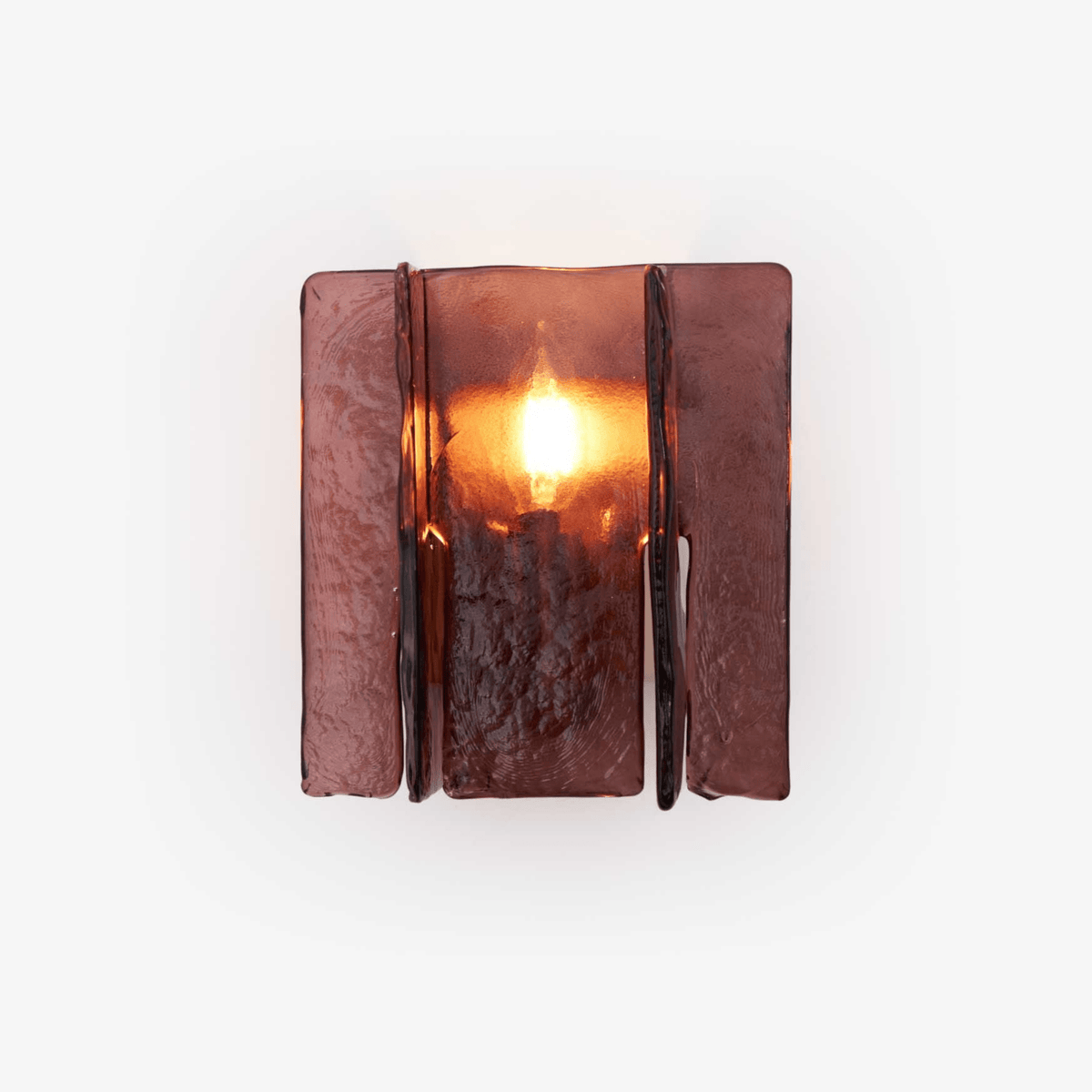 Modern LED Wall Light, Gold & Wine Red — side view