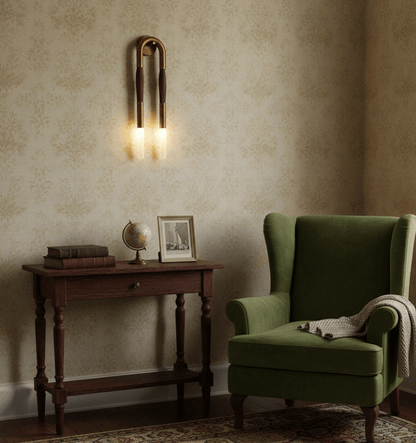Horsehair Wall Lamp with Adjustable Light