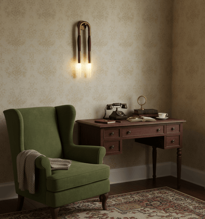 Horsehair Wall Lamp with Adjustable Light