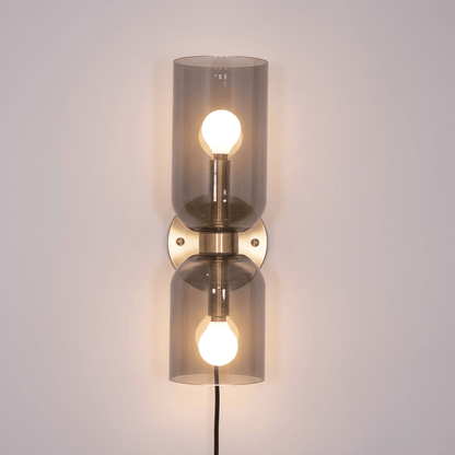 Glass Plug-In Wall Lamp with Adjustable Brightness