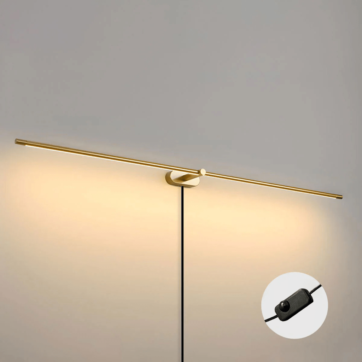 Minimalist Linear Wall Lamp, Dimmable LED — side view