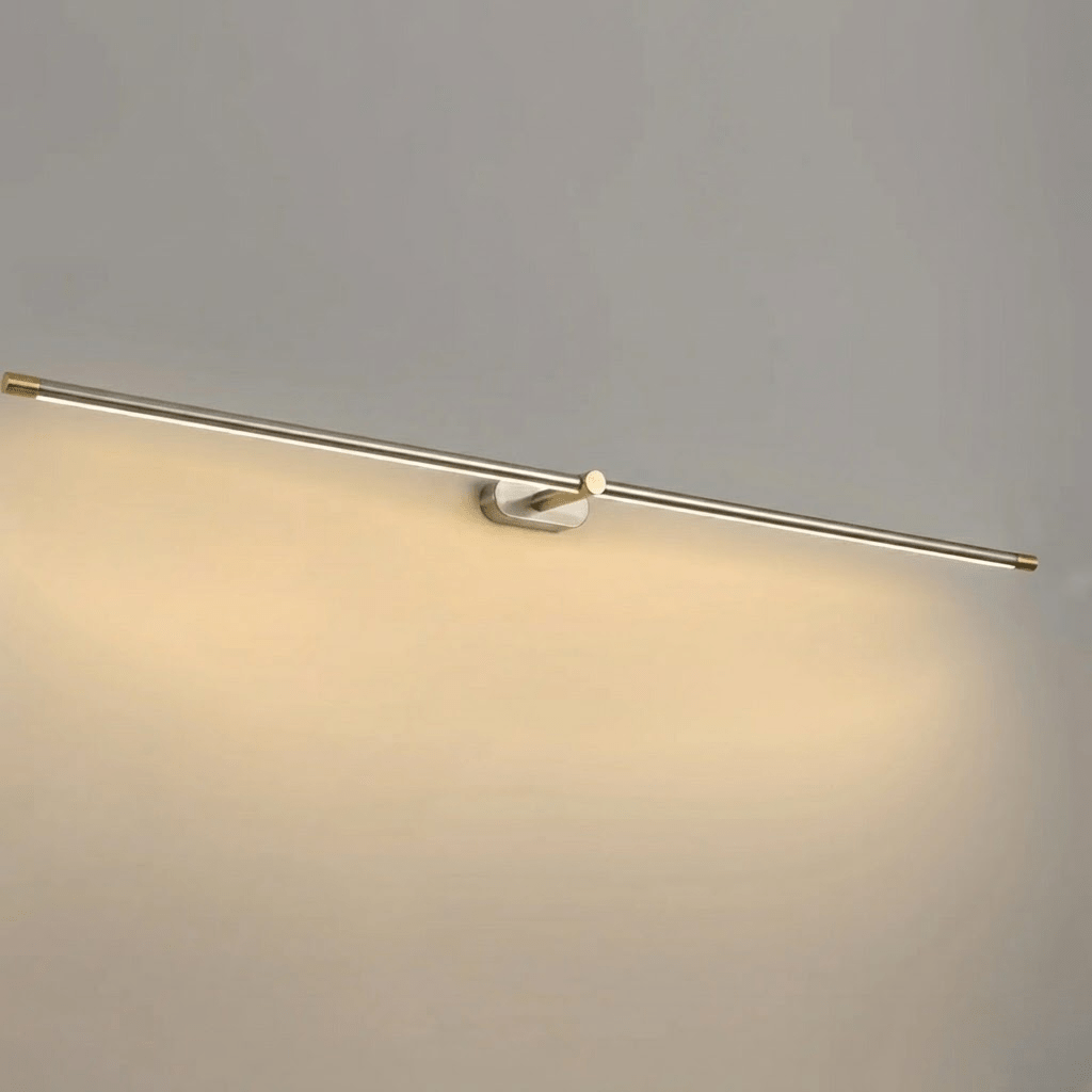 Sleek Linear Wall Lamp, Dimmable LED — detail view