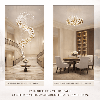 Lustre Bowl Chandelier with Adjustable Height — alternate angle