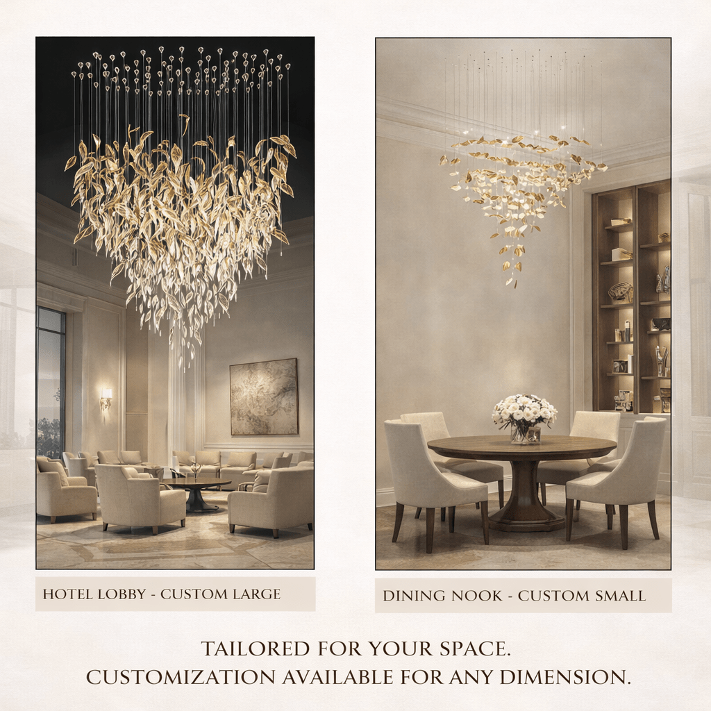 Fluttering Leaves Chandelier with Adjustable Brightness — front view