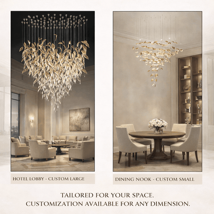 Fluttering Leaves Chandelier with Adjustable Brightness — front view