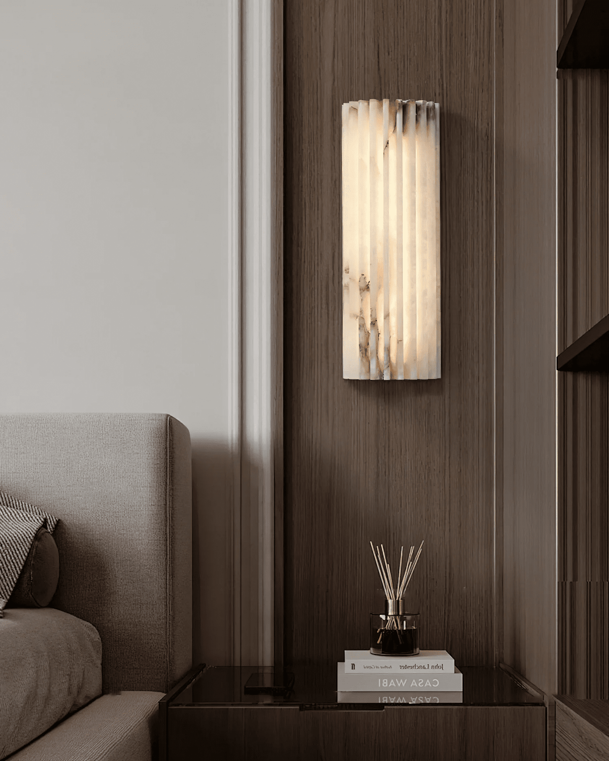 Alabaster Wall Light with Adjustable Brightness