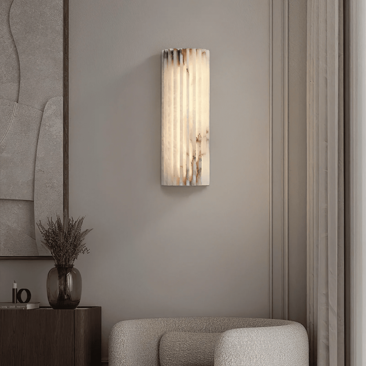 Alabaster Wall Light with Adjustable Brightness
